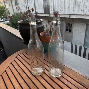 Geyer Freres Artisan Limonadier Glass Bottles Set Of 2 With Swing Top